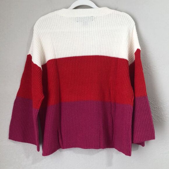 Brittany Humble Size L Color Blok Chunky Knit Boxy Sweater - Picture 3 of 5